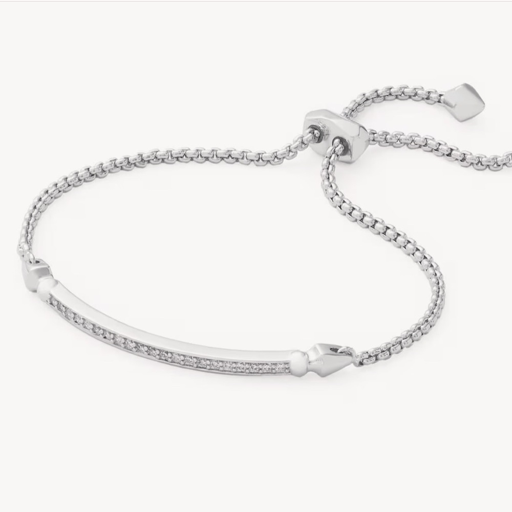 Kendra Scott Ott Adjustable Chain Bracelet in Rhodium